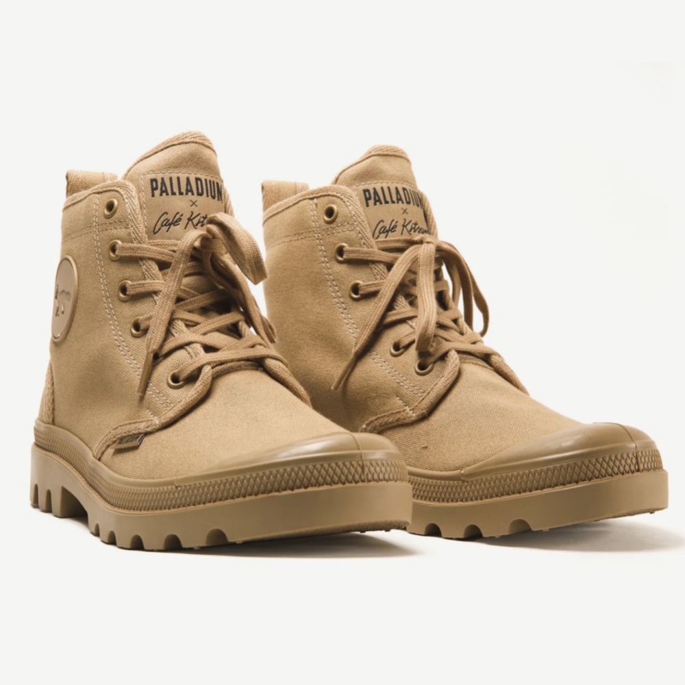 New Tan Palladium x Kitsune Boots - 7